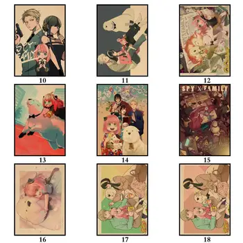 50 Tasarımlar Anime CASUS×AİLE Kraftpaper Posteri Kahramanı Sanat Fantezi Duvar Sticker Kahve Evi Bar için