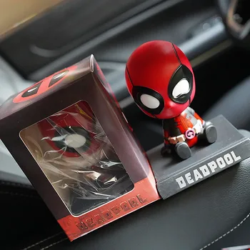 Avengers Süper Kahraman Araba Sallamak Kafa Şekil Süs Karikatür Arabalar Süslemeleri Örümcek Adam Ironman Hulk Deadpool Bebek Arkadaş için Hediye