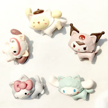 Sanrio Japon Hello Kitty Kulomi Cinnamorol Köpek Melodi Anime Aksiyon Figürü DIY Bebek Modeli Süs Kek Dekorasyon Çocuk Hediye